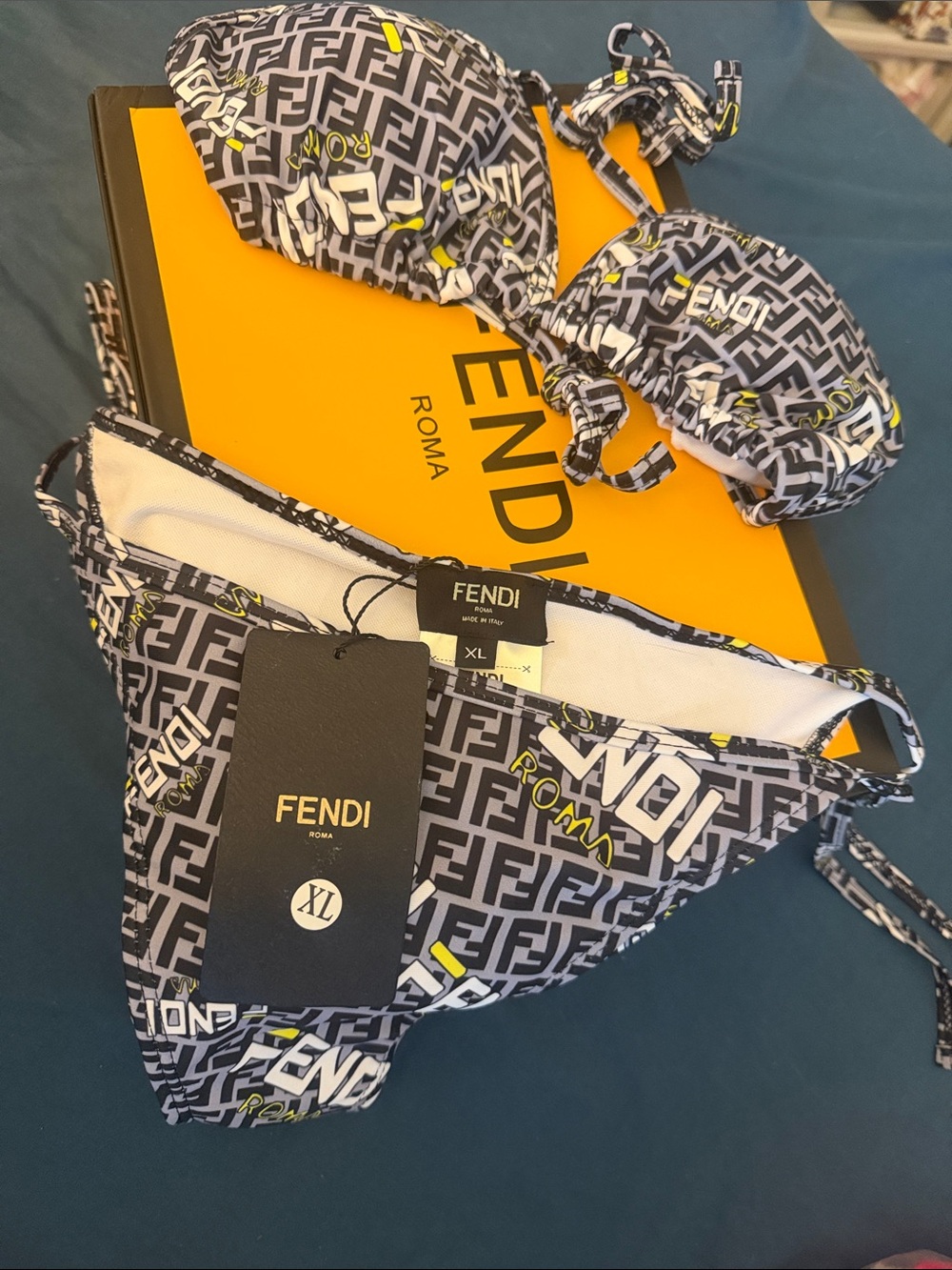 Bikini ff Black/White with Yellow Accents